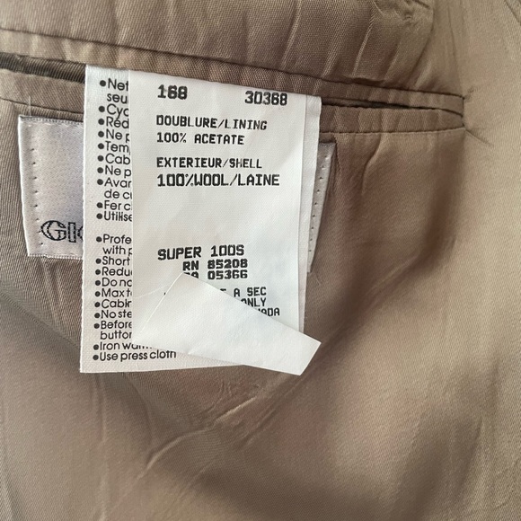 VINTAGE GIORGIO SAPPINI 100% WOOL SUIT JACKET MADE IN CANADA SIZE LARGE - Picture 8 of 12